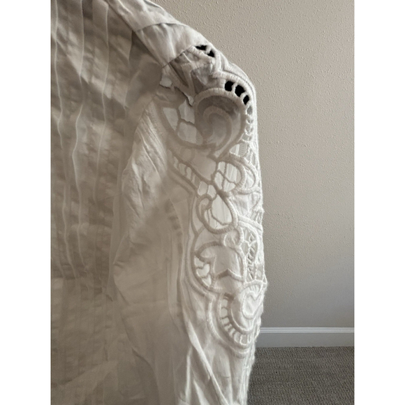 NWT Madewell 100% Cotton Pintucked Eyelet Mini Dress in white size XXS NU568 - Picture 4 of 8